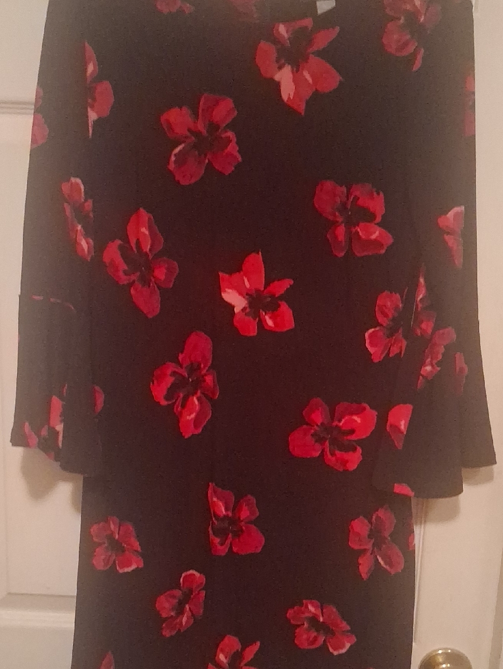 Tommy Hilfiger Black Dress with Red Floral Print Size 6